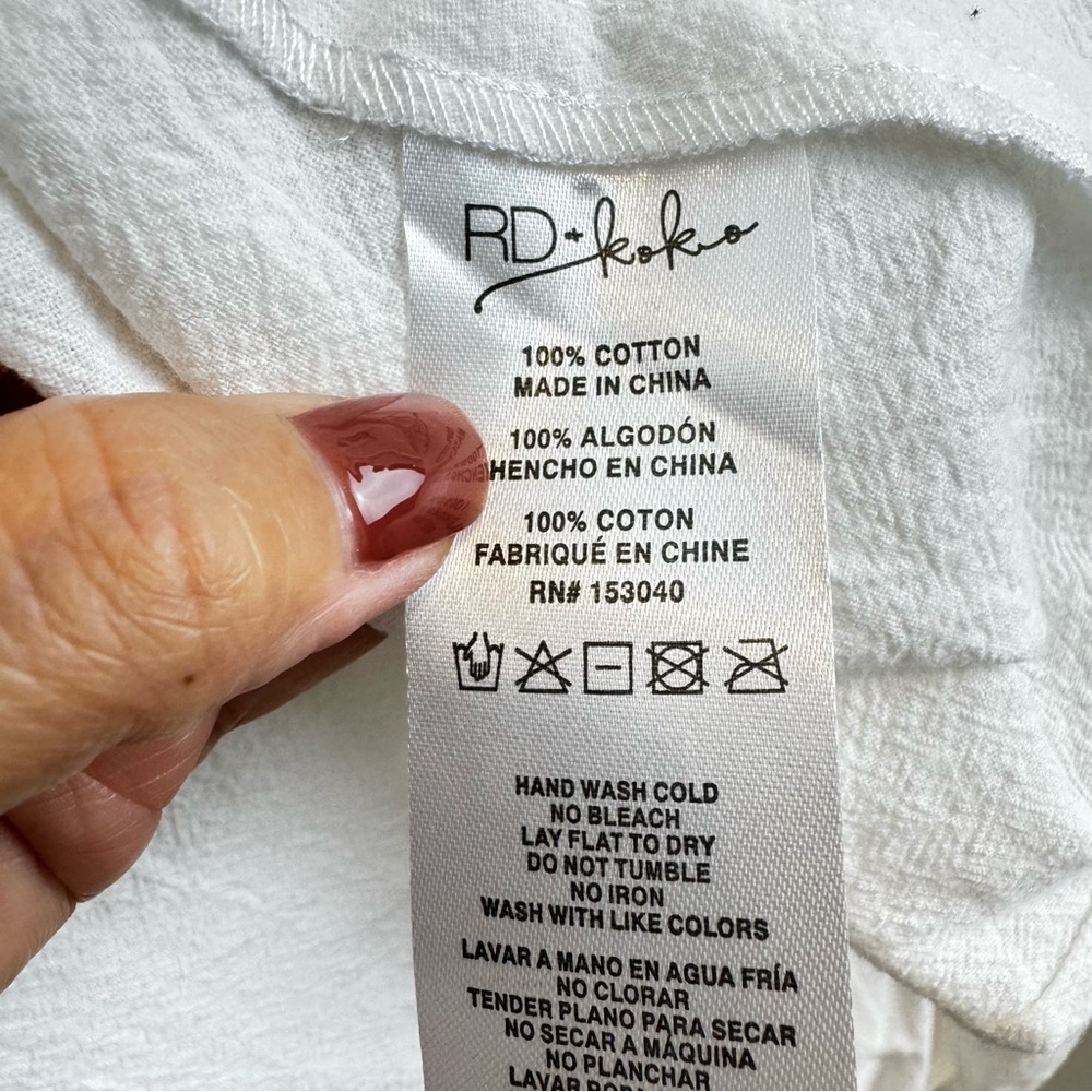 NWT Anthropologie RD & Koko White Embroidered Puff Sleeve Tie Closure Jacket M - Picture 11 of 11